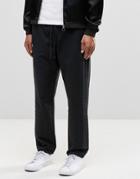 Asos Slim Jogger With Textured Stripe In Black - Black