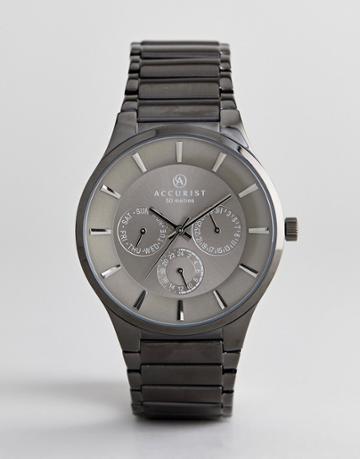 Accurist 7038 Bracelet Watch In Gunmetal - Silver