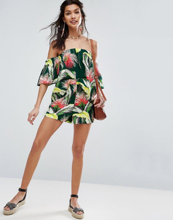 Asos Tropical Floral Print Co-ord Shorts - Multi