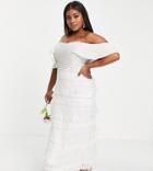 Virgos Lounge Curve Bridal Bardot Dress In White