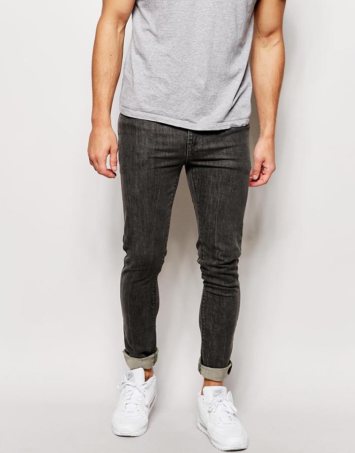 Asos Super Skinny Jeans In Mid Gray - Mid Gray