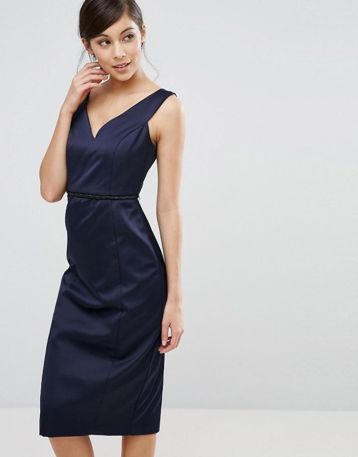 Coast Leticia Heart Neckline Dress - Navy