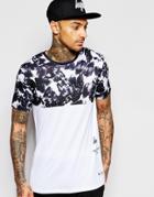 Hype T-shirt With Monochrome Printed Yoke - White