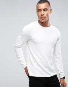 Only & Sons Knitted Sweater With Textured Roll Hem - Cream