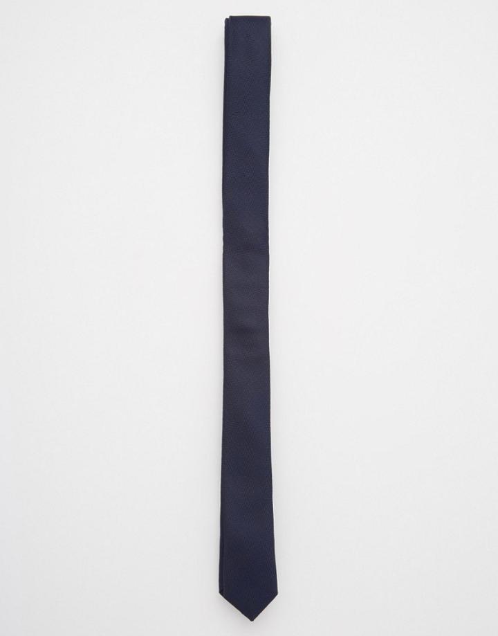 Asos Skinny Tie In Navy - Navy