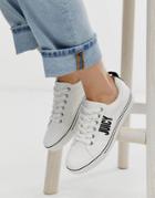 Juicy Couture Logo Lace Up Sneaker In White