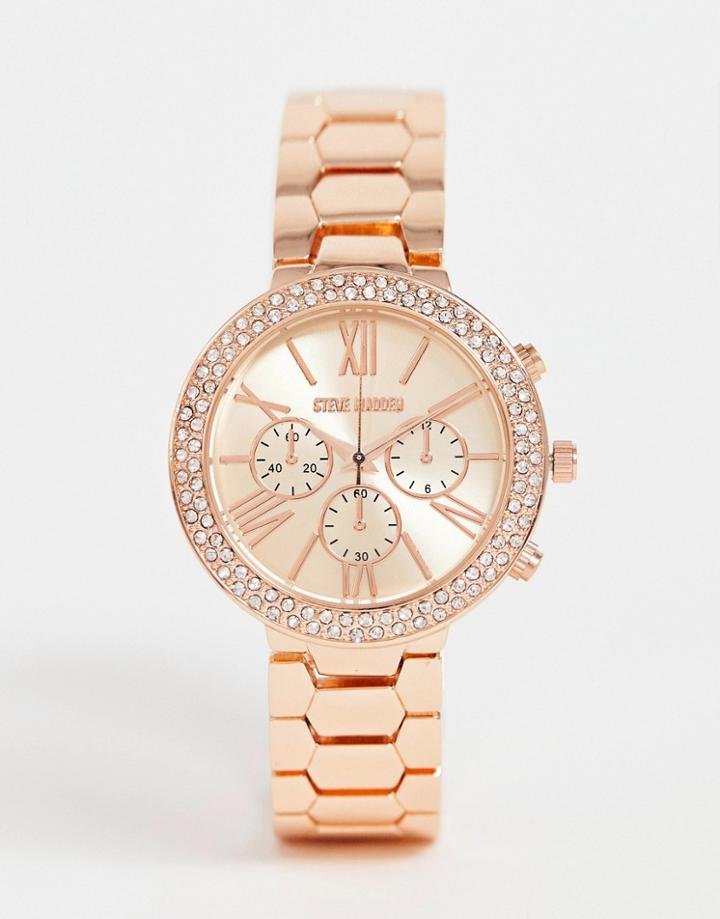 Steve Madden Womens Bracelet Watch In Rose Gold - Gold