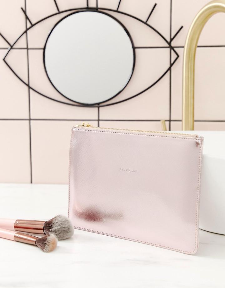 Estella Bartlett Rose Gold Pouch Makeup Bag - Gold