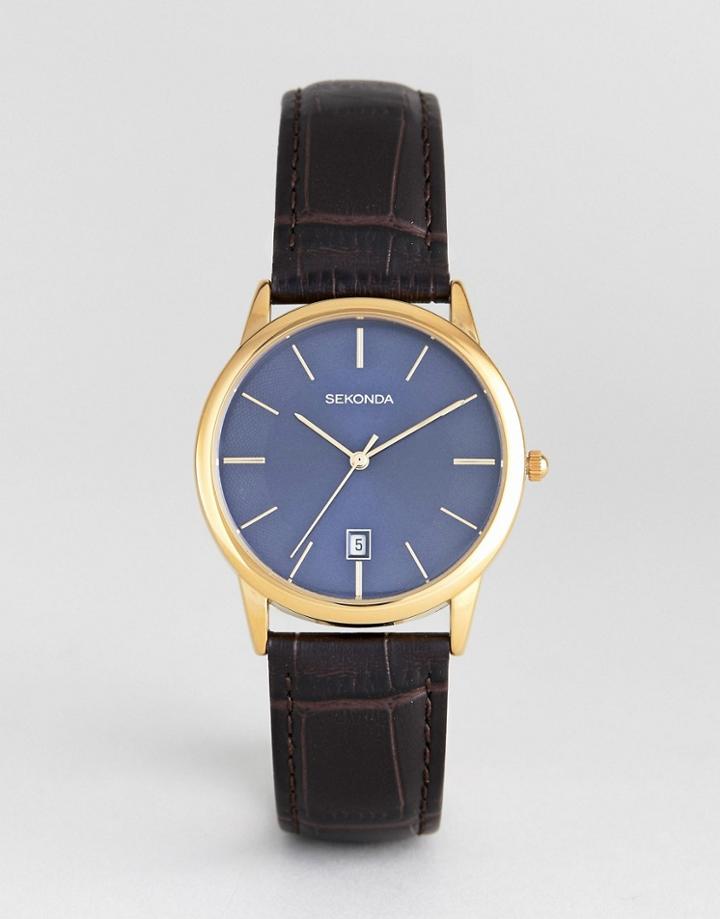 Sekonda 1371 Leather Watch In Brown - Brown