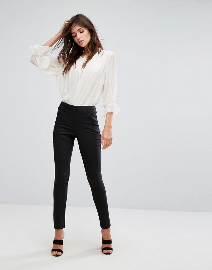 Vila Slim Leg Pants - Black