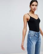 Asos Cami Body In Fancy Rib - Black