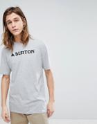 Burton Snowboards Horizontal Logo T-shirt In Gray Marl - Gray