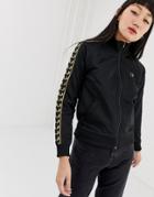 Fred Perry Zip Thru Tape Logo Jacket - Black