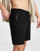 Pull & Bear Ottoman Jersey Shorts In Black