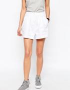 Asos Casual Woven Shorts With Ruched Waistband - Ivory