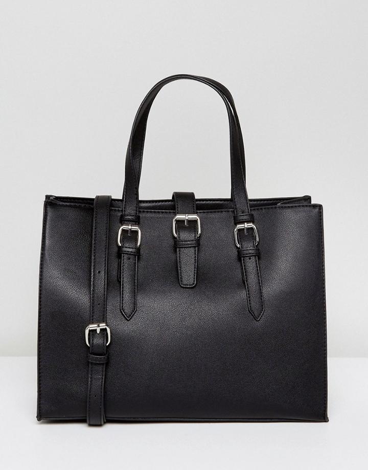 Pieces Buckle Tote Bag - Navy