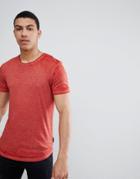 D-struct Longline Burnout T-shirt - Red