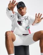 Pull & Bear Hoodie With Graffiti Multi Labels - Part Of A Set-white