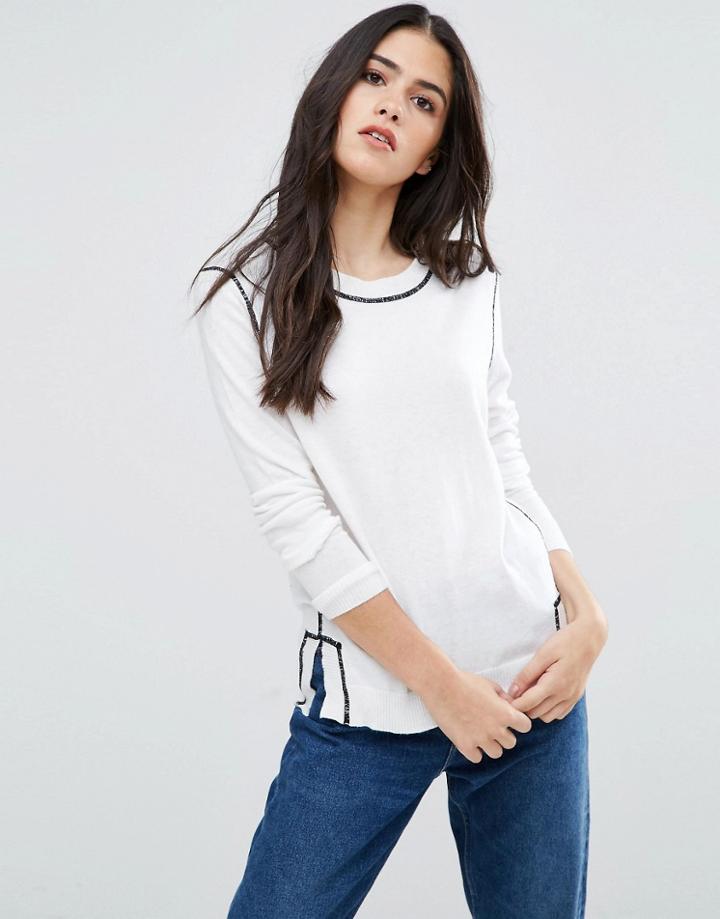 Subtle Luxury Piper Crew Neck Sweater - White