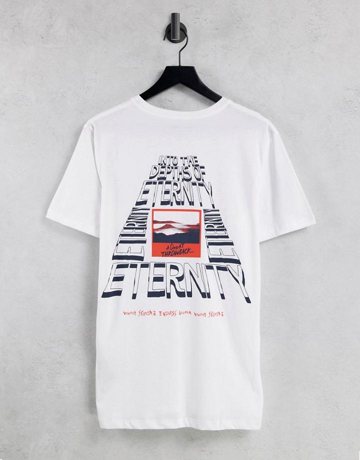 Jack & Jones Originals Oversized T-shirt With Throwback Backprint In White