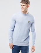 Lyle & Scott Sweater In Blue Cotton/linen Slub - Blue Marl
