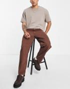 Bershka 90s Straight Fit Jeans In Brown