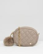 Dune Quilted Micro Bag With Pom In Gray - Gray