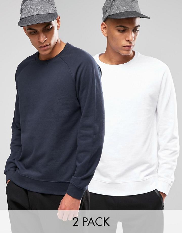 Asos Sweatshirt 2 Pack White/ Navy Save 17% - Multi