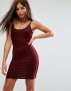 Missguided Contrast Stripe Bodycon Mini Dress - Red