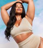 Asos Design Curve Mix And Match Glitter High Leg High Waist Bikini Bottom In Gold Metallic