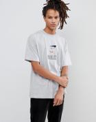 Parlez T-shirt With Face Design In Gray - White
