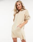 Missguided Oversized Sweater Dress In Stone-neutral