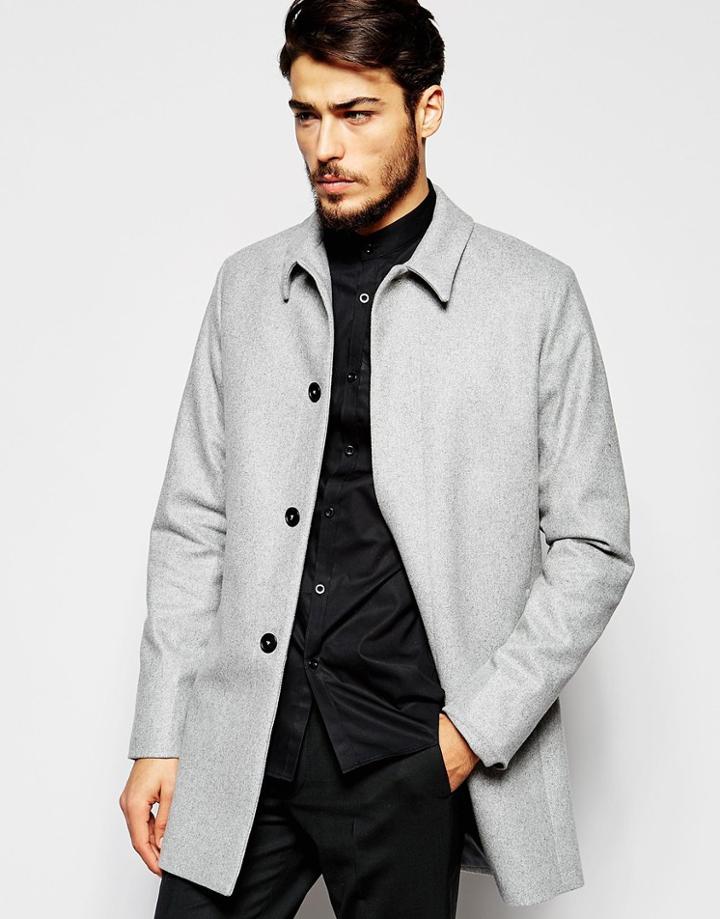 Noak Wool Trench Coat - Light Gray