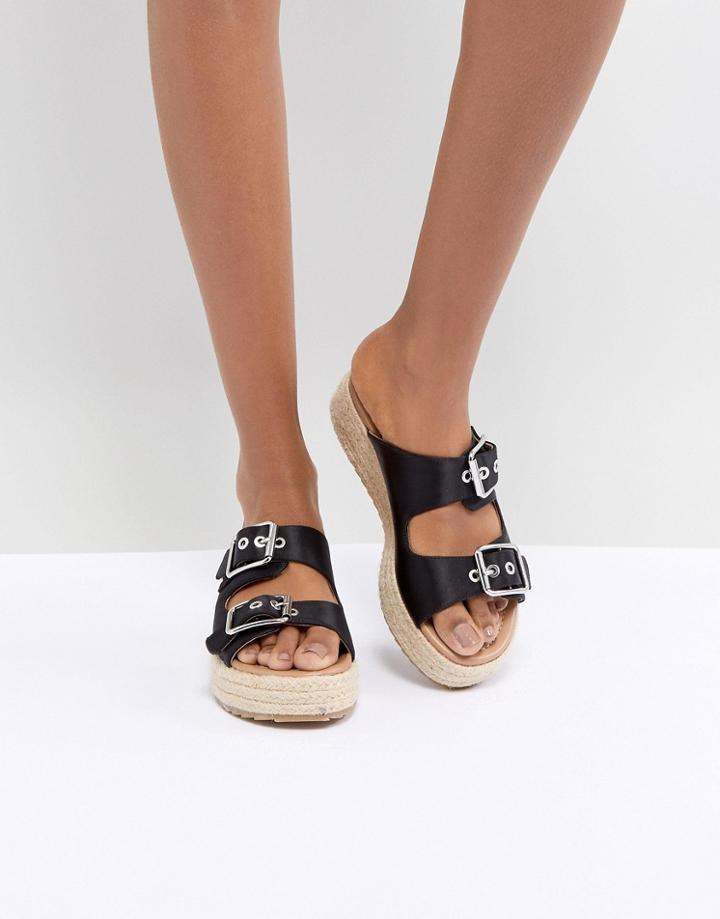 Asos Design Jacques Premium Espadrille Sandals - Black