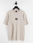 River Island T-shirt With Collegiate Print In Ecru-neutral