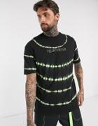 The Couture Club Oversized T-shirt In Tie Dye Black And Green