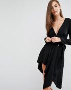 Stylestalker Maia Long Sleeve Dress With Hoop Detail - Black