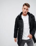 Armani Exchange Long Down Puffer Jacket In Black - Black