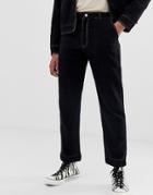Sacred Hawk Two-piece Relaxed Fit Cord Pants In Black-navy