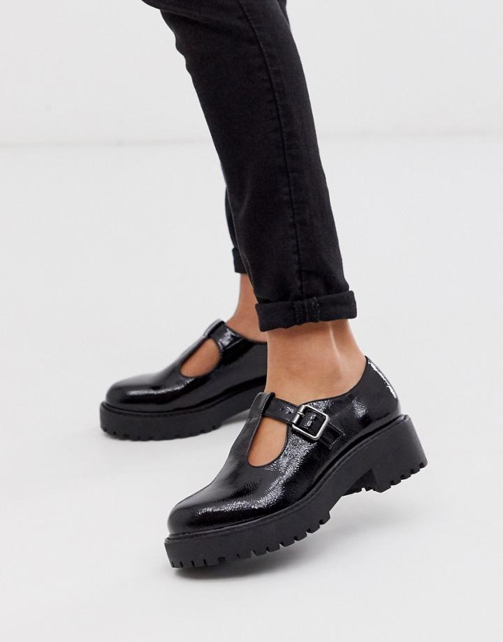 New Look T Bar Chunky Flat Shoes In Black