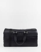 Tommy Hilfiger Faux Leather Duffle Bag With Side Icon Tape Detail In Black - Black
