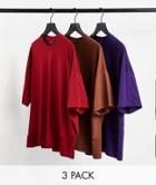 Asos Design 3 Pack Oversized T-shirt-multi