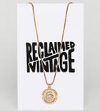 Reclaimed Vintage Inspired Coin Pendant Necklace - Gold