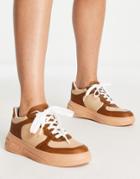 Asos Design Dixon Skater Sneakers In Tan-brown