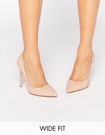 Faith Wide Fit Chloe Nude Pumps - Beige