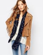 Pieces Cascading Star Scarf - Navy Blazer