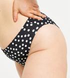 Simply Be Bikini Bottoms In Black Polka-multi