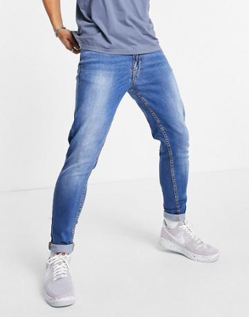 Don't Think Twice Skinny Fit Jeans In Mid Blue-blues