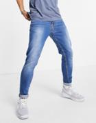 Don't Think Twice Skinny Fit Jeans In Mid Blue-blues