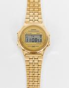 Casio Vintage Unisex Round Bracelet Watch In Gold A171weg-9aef
